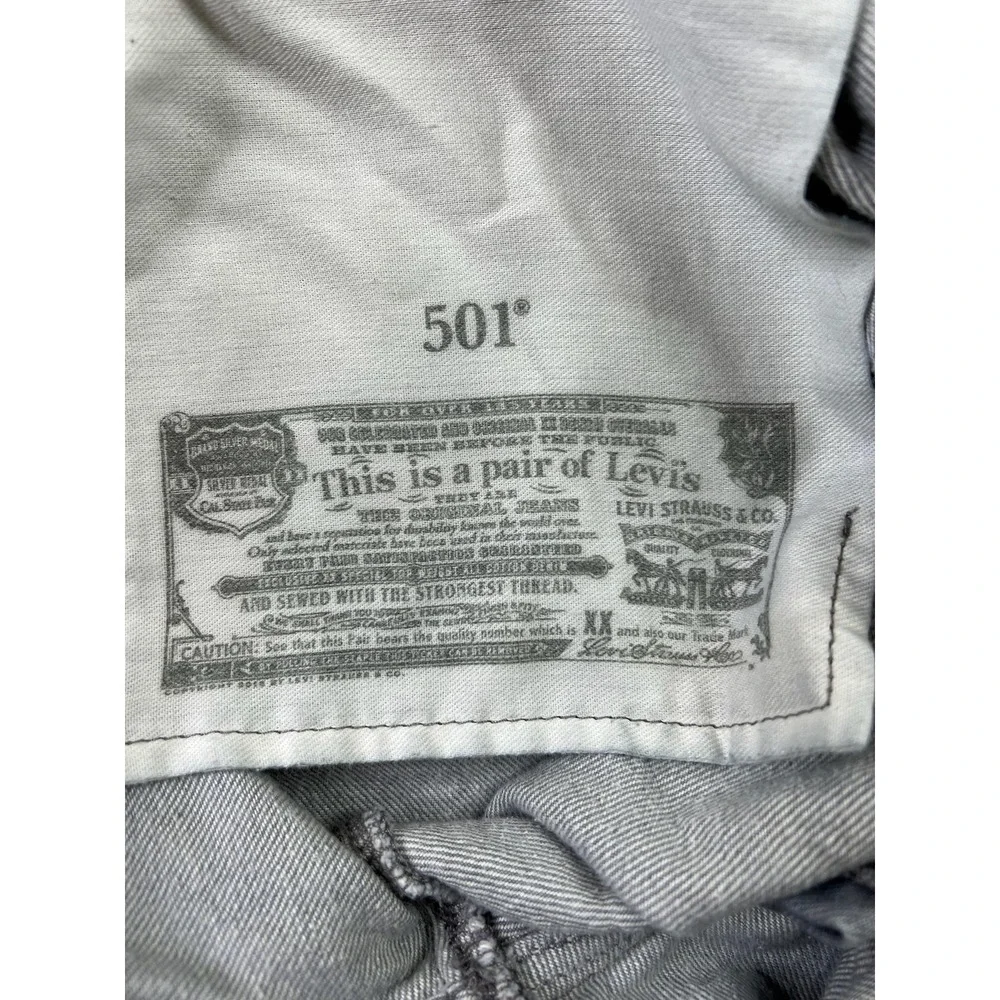 Levis‎ 501 Jeans Mens 40x32 (Fits 38x29) Gray Button Fly Denim Straight Leg